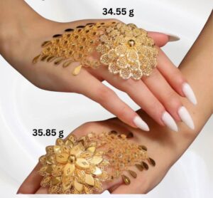 Gold Hand Chain with Floral Filigree Design